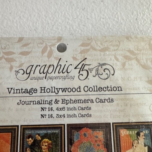 NWT Graphic 45 Vintage Hollywood Set of Crafting Papers - Picture 9 of 13